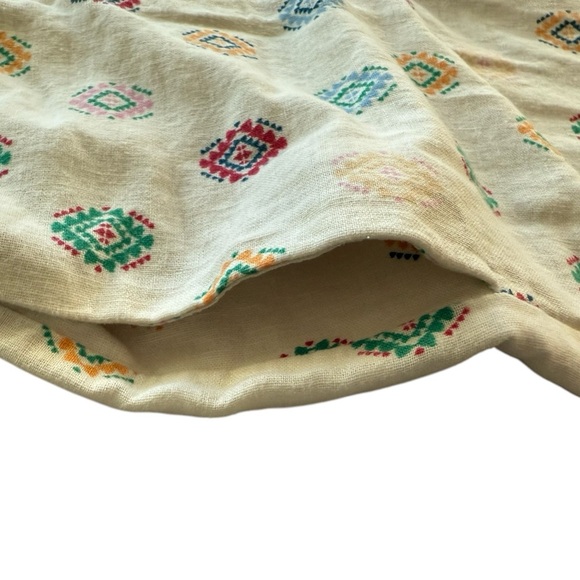 Maison D’ Amelie PRINTED LINEN BLEND CULOTTES PANTS WHITE BOHO PANTS SZ SMALL - Picture 4 of 8